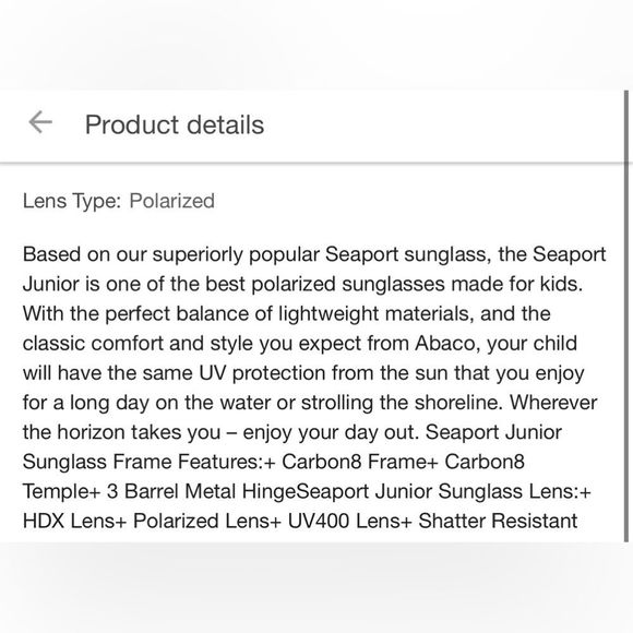 ABACO Seaport Junior Midnight Blue/Deep Blue HDR Polarized Lens UV400 - Picture 10 of 10